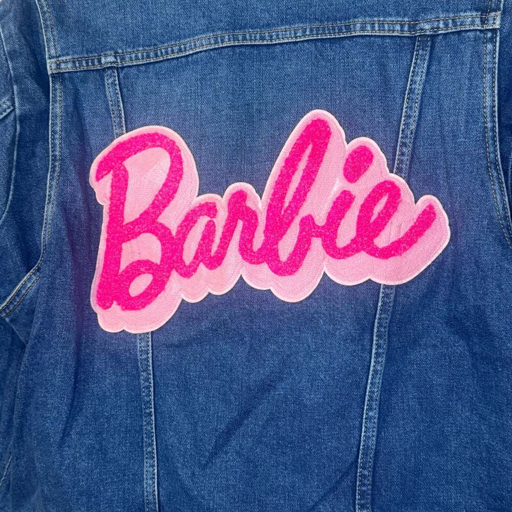 Wrangler x Barbie Women's Zip Front Denim Jacket with Back Logo Patch - Picture 6 of 6